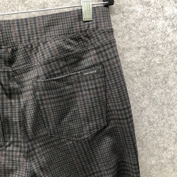 Sanctuary X Anthropologie Ponte Legging Pants Womens XLP Gray Brown Plaid Skinny - Picture 5 of 11